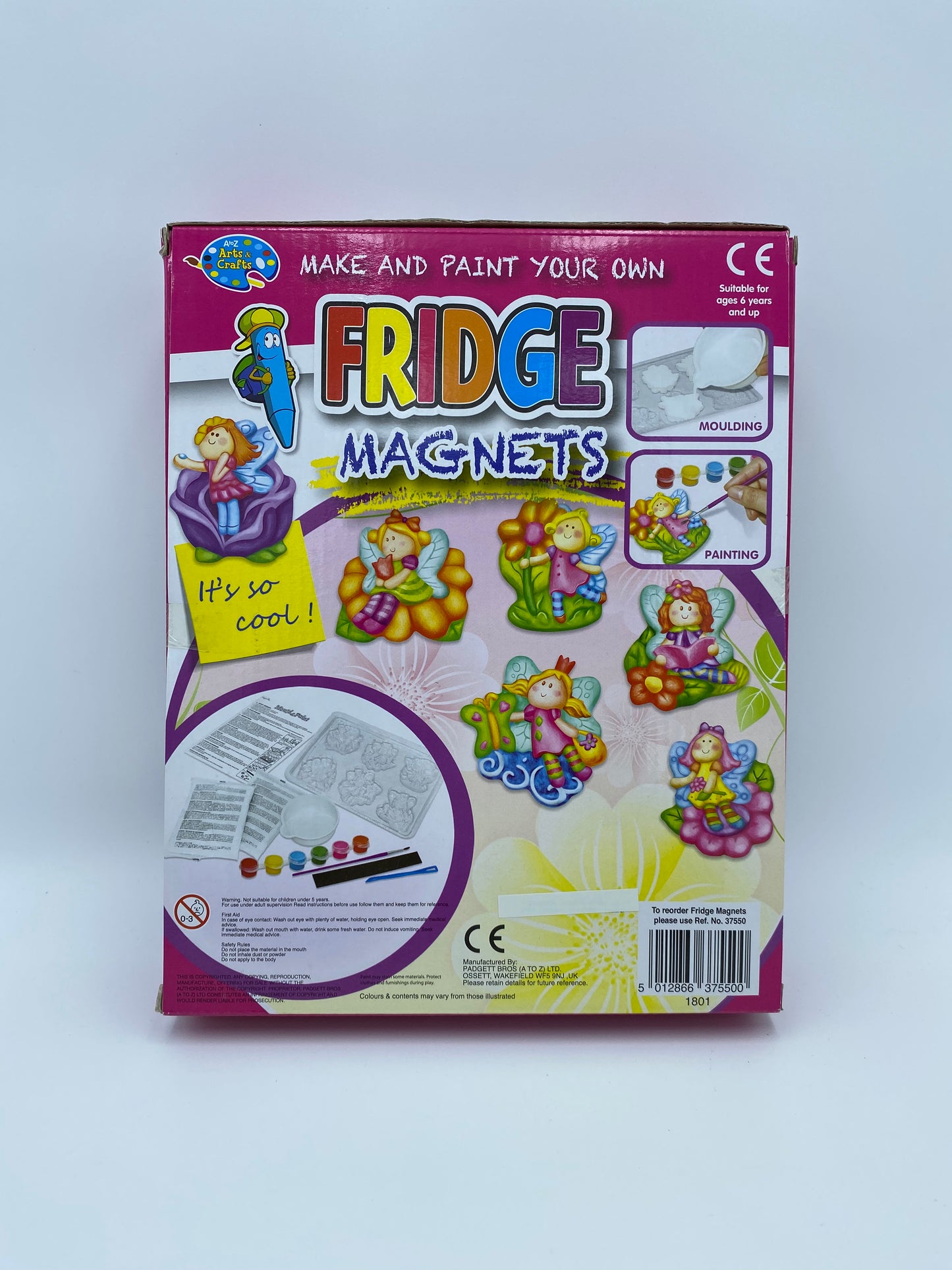 Paint Your Own Fridge Magnets - Fairies - 6 Mould with Paint - Children Crafts