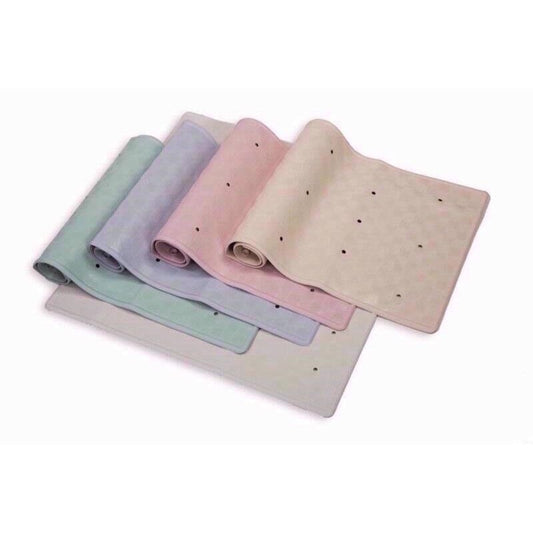 Rubber Bath Shower Mat 34 x 74cm Quality Anti Slip Blue Pink Green Cream White