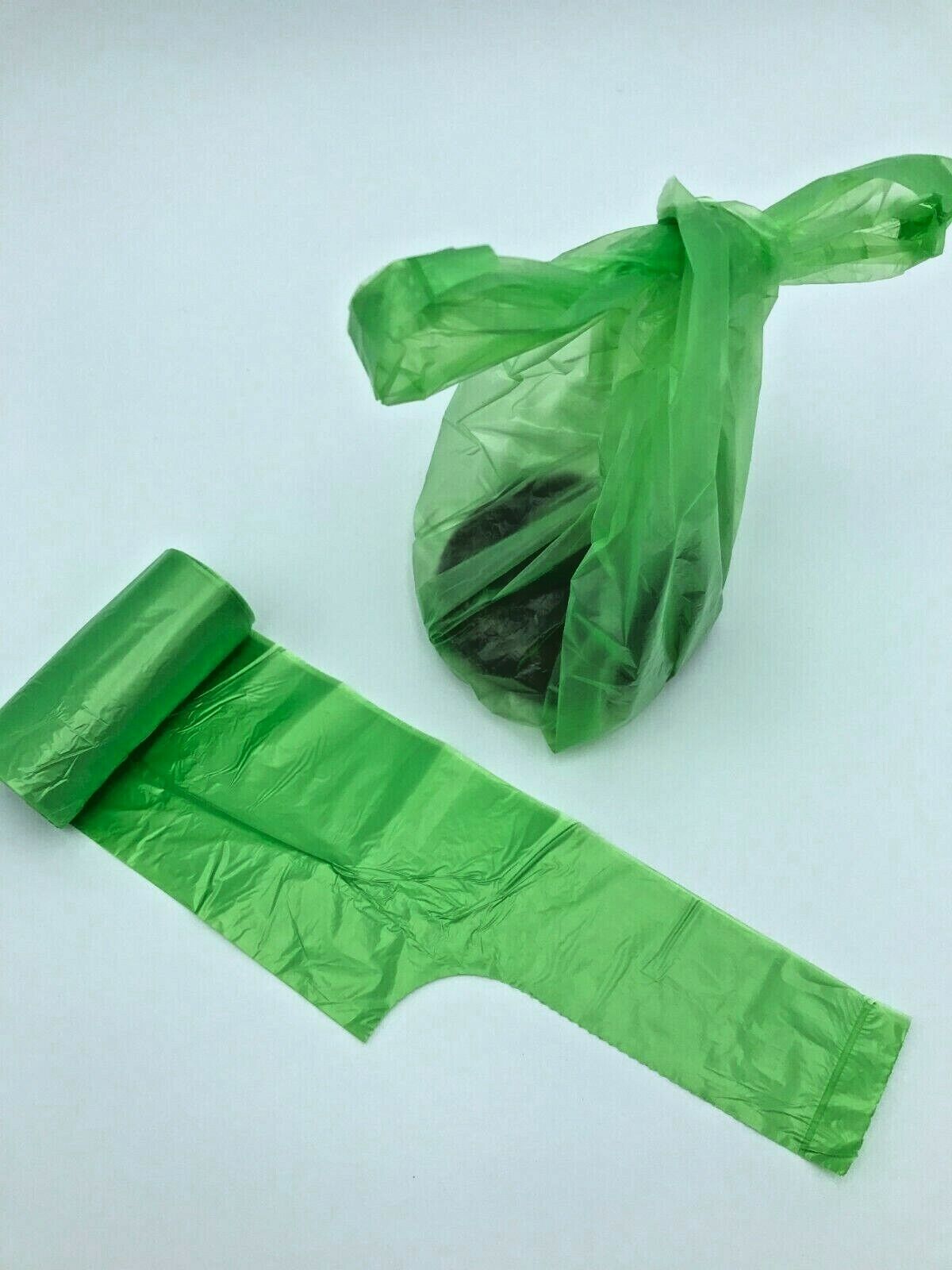 Tie handle dog poop store bags on a roll