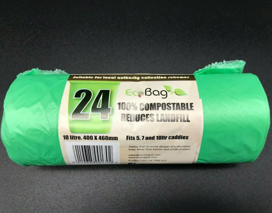 10L EcoBag Compostable Bin Liners - Roll of 24 Bags