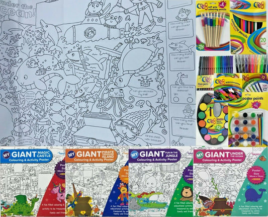 My Giant Colouring & Activity Poster - 99cm X 70cm - Assorted Designs