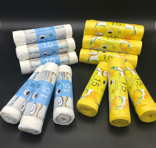 6 Rolls of 50L Litre Swing Bin Liners Tie Handles Light Neutralising Fragrance