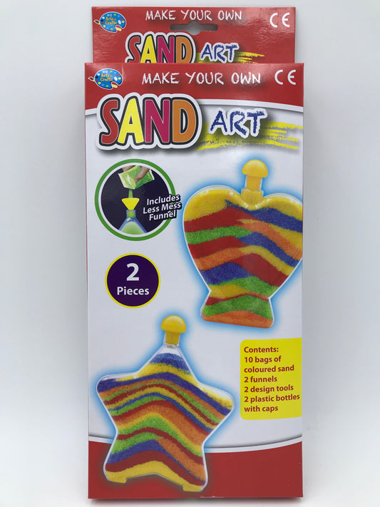 GLOW IN THE DARK SAND ART 2 Bottle Make Your Own Childrens Craft Activity Set